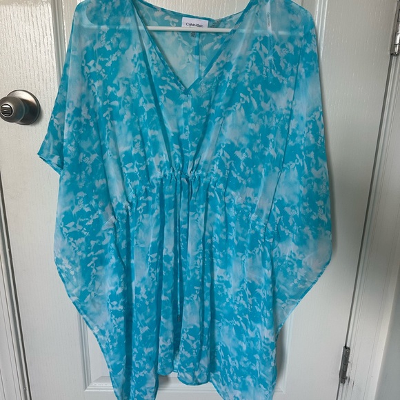 Blue Tie-Dye Kaftan Top - Picture 1 of 5